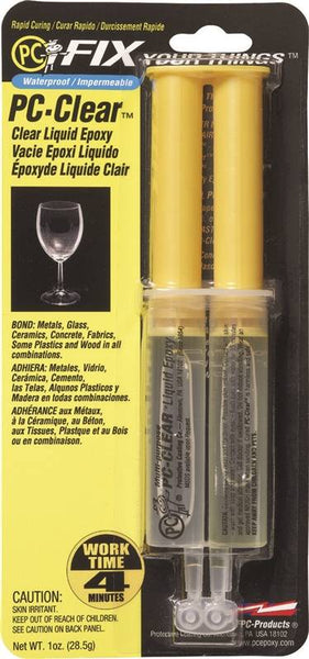PROTECTIVE COATING PC-CLEAR 70147 Epoxy Adhesive, Clear, Liquid, 1 oz Syringe