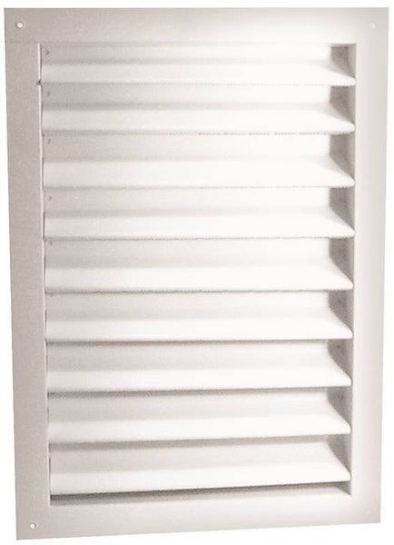 Master Flow DA1824W Dual Louver, 26-3/8 in L, 20-1/2 in W, Aluminum, White