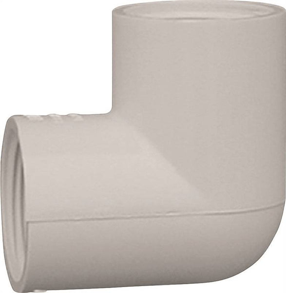 LASCO 408007BC Pipe Elbow, 3/4 in, FPT, 90 deg Angle, PVC, White, SCH 40 Schedule, 280 psi Pressure