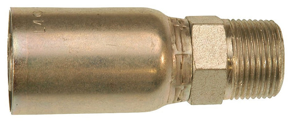 GATES MegaCrimp G25100-0608 Hose Coupling, 1/2-14, Crimp x NPTF, Straight Angle, Steel, Zinc