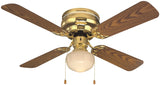Boston Harbor CF-78125 Ceiling Fan, 4-Blade, Polished Brass Housing, 42 in Sweep, MDF Blade, 3-Speed