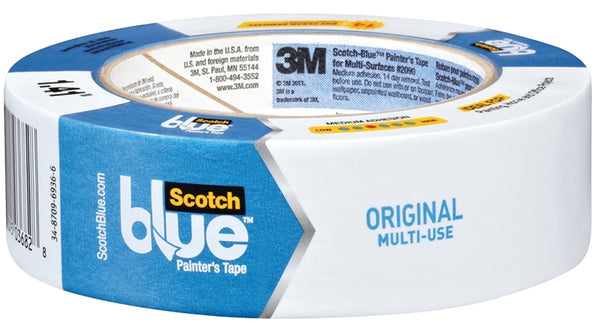 ScotchBlue 2090-36A Painter's Tape, 60 yd L, 1.41 in W, Crepe Paper Backing, Blue