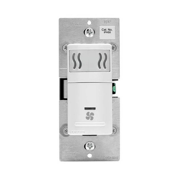 Leviton IPHS5-742 Humidity Sensor and Fan Control Switch, 5 A, 120 V, White