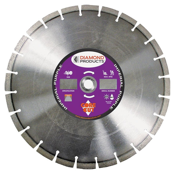 DIAMOND PRODUCTS 15379 Circular Saw Blade, 14 in Dia, Universal Arbor, Diamond Cutting Edge