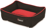 DOGZILLA 80379 Pet Lounger, 22 in L, 18 in W, Rip-Stop Fabric Cover, Black/Red
