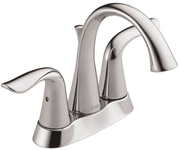 DELTA Lahara Series 2538-MPU-DST Bathroom Faucet, 1.2 gpm, 2-Faucet Handle, Brass, Chrome Plated, Lever Handle
