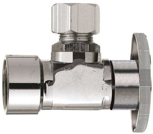 Plumb Pak PP20050LF Shut-Off Valve, 3/8 x 3/8 in Connection, FIP x Compression, Brass Body