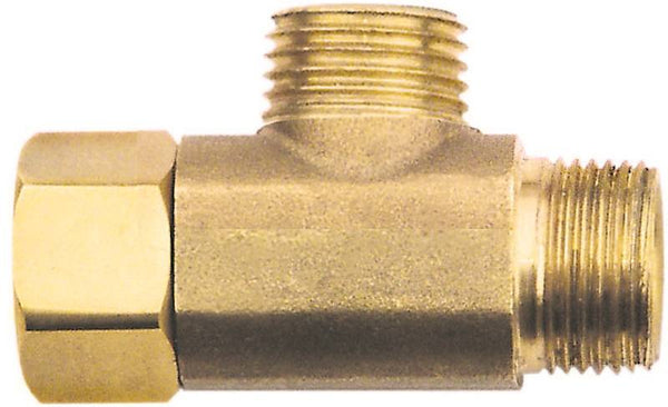 Plumb Pak PP2038LF Tee Adapter, 3/8 in, Female x Tube x Tube, Brass, Rough Brass