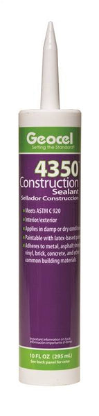 Geocel 4350 Series GC43522 Construction Sealant, Nantucket Gray, Liquid, 10 fl-oz Cartridge