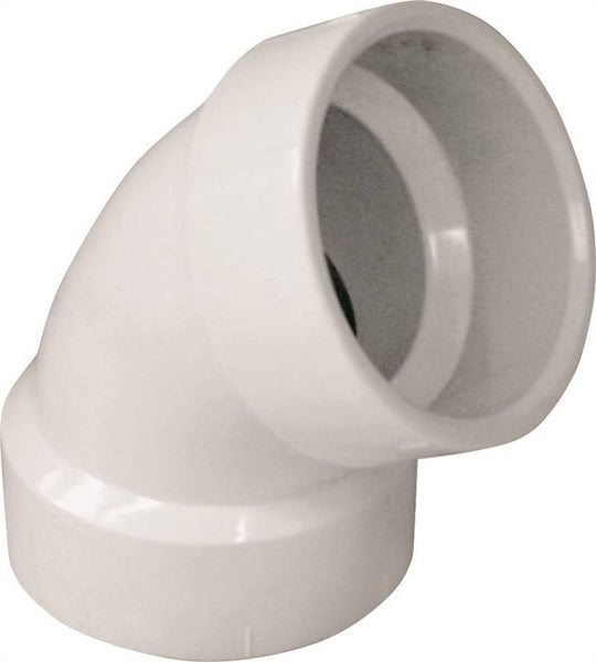 IPEX 192603L Pipe Elbow, 3 in, Hub, 60 deg Angle, PVC, White, SCH 40 Schedule