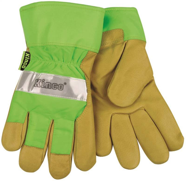 Heatkeep 1939-M Work Gloves, Men's, M, Wing Thumb, Green/Palamino