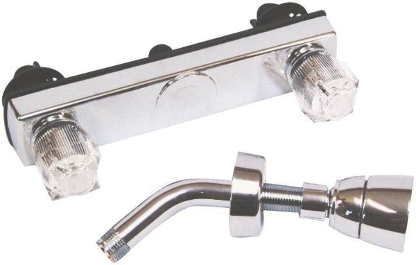US Hardware P-008PN Shower Faucet, Plastic, Chrome Plated, 2-Handle