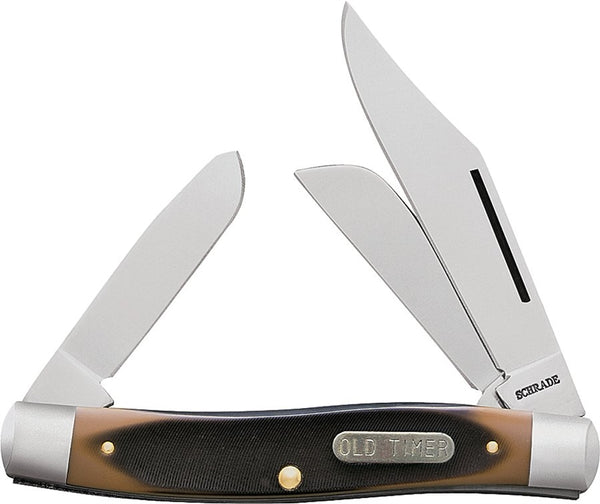 OLD TIMER 8OT Folding Pocket Knife, 3 in L Blade, 7Cr17 High Carbon Stainless Steel Blade, 3-Blade