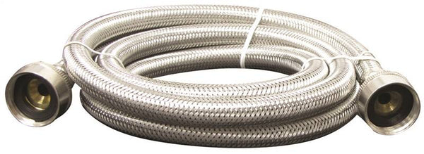 Plumb Pak PP22816 Washing Machine Discharge Hose, 3/4 in ID, 6 ft L, FGH x FGH, Stainless Steel