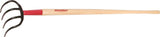 RAZOR-BACK 75144 Potato Hook, 6.9 in W, 57-1/8 in L, 6-1/2 in L Tine, 4 -Tine, Hardwood Handle