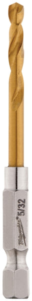 Milwaukee 48-89-4607 Impact Drill Bit, 5/32 in Dia, 2-3/4 in OAL, Twist Flute, 1/4 in Dia Shank, Hex Shank