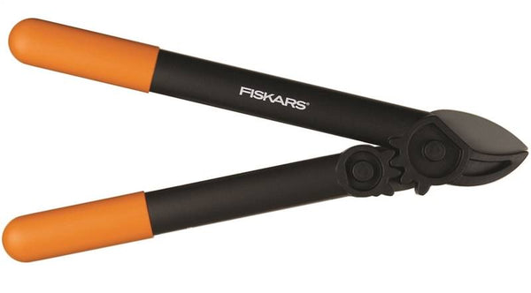 FISKARS 79726997J Power Gear Lopper, 1-1/4 in Cutting Capacity, Anvil Blade, Steel Blade, 15 in OAL