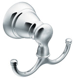 Moen Banbury Series Y2603CH Robe Hook, 2-Hook, Zamac, Chrome, Surface Mounting