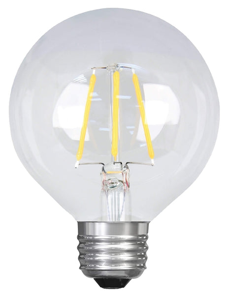 Feit Electric BPG2525/927CA/FIL LED Bulb, Globe, G25 Lamp, 25 W Equivalent, E26 Lamp Base, Dimmable, Clear