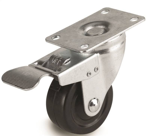 DH CASTERS C-ML5P1RS Swivel Caster, 5 in Dia Wheel, 1-1/4 in W Wheel, Rubber Wheel, 300 lb