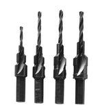 GENERAL 34ST Pilot Bit Set, Adjustable, 4-Piece, HSS, Black Oxide