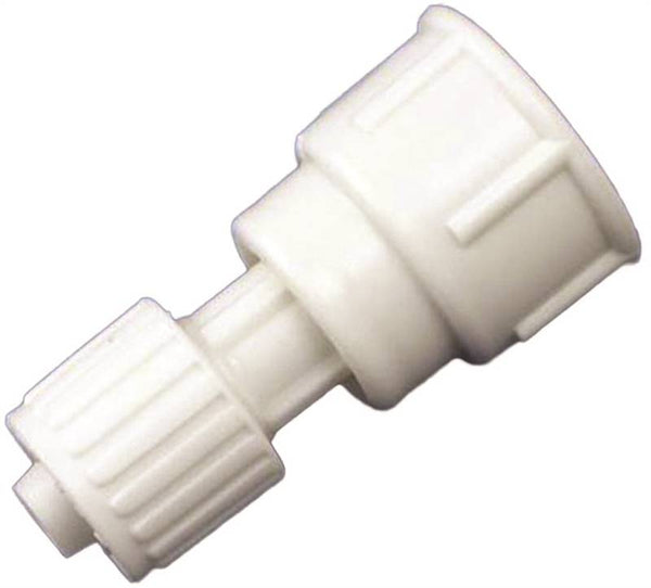 Flair-It 16869 Tube Adapter, 3/8 x 3/4 in, PEX Ballcock, Polyoxymethylene, White