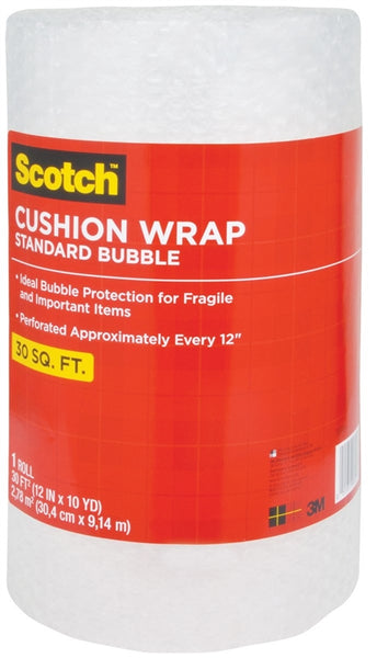 Scotch 7929 Cushion Wrap, 30 ft L, 12 in W, Nylon/Polyethylene, Clear