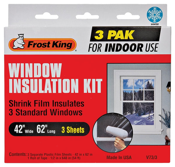 Frost King V73/3H Indoor Shrink Window Kit, 42 in W, Plastic