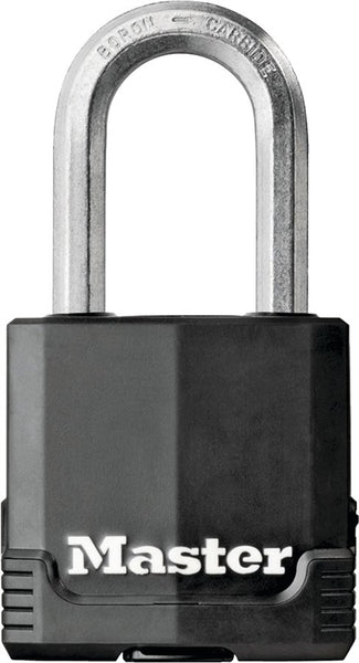 Master Lock Magnum Series M115XKADLF Padlock, Keyed Different Key, 5/16 in Dia Shackle, Boron Carbide Shackle, Zinc
