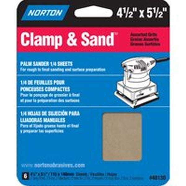 NORTON 48130 Multi-Stand Sheet, 4-1/2 in W, 5-1/2 in L, 100, 150, 220 Grit, Fine/Medium/Very Fine, Paper Backing