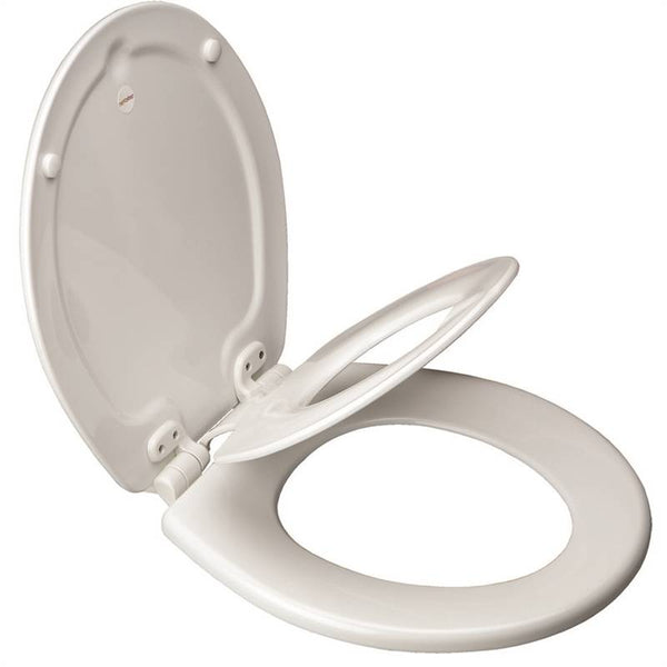 BEMIS 83SLOWA Toilet Seat, Round, Wood, White, Twist Hinge