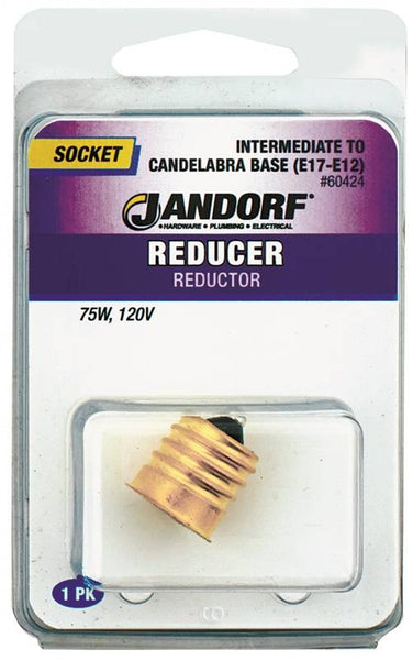 Jandorf 60424 Socket Reducer, 75 W, Brass, Gloss