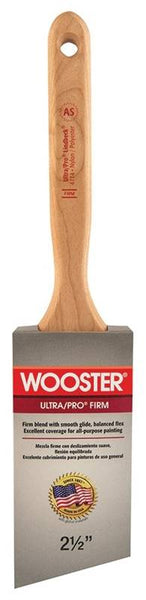 WOOSTER 4174-2-1/2 Paint Brush, 2-1/2 in W, 2-15/16 in L Bristle, Nylon/Polyester Bristle, Sash Handle