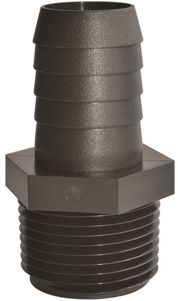 GREEN LEAF A3434P Adapter, 3/4 in, MPT x Hose Barb, Polypropylene