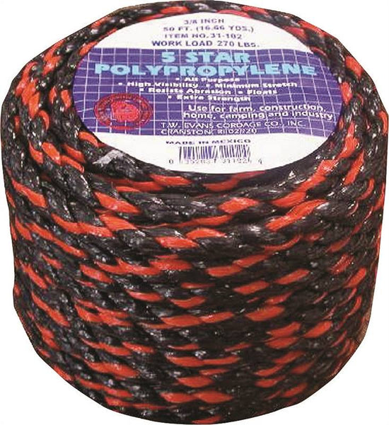 T.W. Evans Cordage 31-122 Truck Rope, 3/8 in Dia, 100 ft L, 270 lb Working Load, Polypropylene