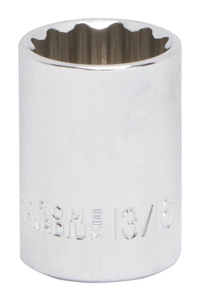 Vulcan MT6517437 Drive Socket, 13/16 in Socket, 1/2 in Drive, 12-Point, Chrome Vanadium Steel, Chrome