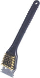 BIRDWELL 844-48 Barbecue Grill Brush with Metal Scraper, Brass Bristle, 3/4 in L Trim, Polypropylene Handle