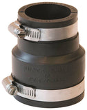 FERNCO P1056-215 Flexible Coupling, 2 x 1-1/2 in, PVC, Black, 4.3 psi Pressure