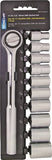 Vulcan 11PC-4S Socket Set, Chrome Vanadium Steel, Chrome