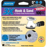 NORTON 03231 Sanding Disc, 5 in Dia, 11/16 in Arbor, Coated, P100 Grit, Medium, Alumina Ceramic Abrasive, Spiral