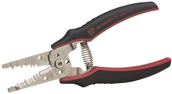 GB GESP-224 Wire Stripper, 12 to 14 AWG Wire, 12/2 to 14/2 AWG Stripping, 7-1/4 in OAL, Cushion-Grip Handle