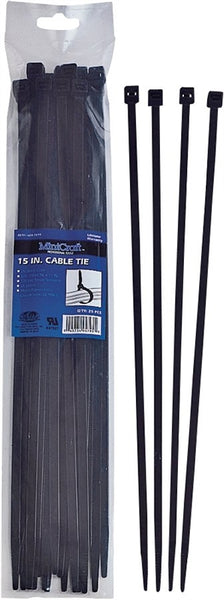 ProSource CV380W-253L Cable Tie, 96 mm Max Bundle Dia, Self-Lock Locking, Nylon, Black