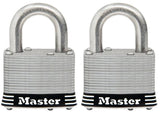 Master Lock 5SSTHC Keyed Padlock Set, Keyed Alike Key, 3/8 in Dia Shackle, 1 in H Shackle, Stainless Steel Shackle