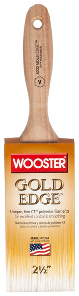 WOOSTER 5232-2-1/2 Paint Brush, 2-1/2 in W, 2-15/16 in L Bristle, Polyester Bristle, Flat Sash Handle