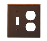 Leviton 85005 Combination Wallplate, 4-1/2 in L, 4-9/16 in W, 2 -Gang, Thermoset Plastic, Brown, Smooth