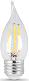 Feit Electric BPEFC25927CAFIL2 LED Flame Tip, General Purpose, 25 W Equivalent, E26 Lamp Base, Dimmable