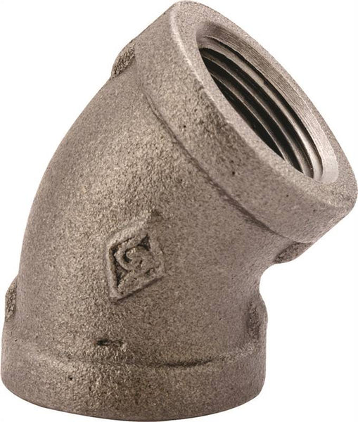 Prosource 4-3/4B Pipe Elbow, 3/4 in, FIP, 45 deg Angle, Malleable Iron, SCH 40 Schedule, 300 psi Pressure