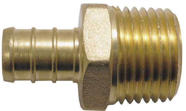 Apollo Valves APXMA1212 Pipe Adapter, 1/2 in, PEX x MPT, Brass, 200 psi Pressure