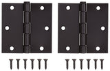 ProSource BH-202ORB-PS Square Corner Door Hinge, Steel, Oil-Rubbed Bronze, Loose Pin, 180 deg Range of Motion