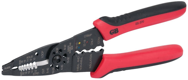 GB GS-370 Wire Stripper, 10 to 22 AWG Wire, 10 to 22 AWG Stripping, 8-1/2 in OAL, High-Leverage Handle